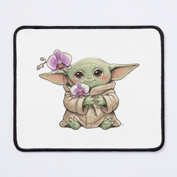 Item preview, BABY YODA WITH ORCHID FLOWER CUTE GROGU FLORAL AESTHETIC designed and sold by LIS AND MELIVERSO.