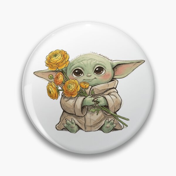 Item preview, BABY YODA WITH RANUNCULUS FLOWER CUTE GROGU FLORAL AESTHETIC designed and sold by LIS AND MELIVERSO.