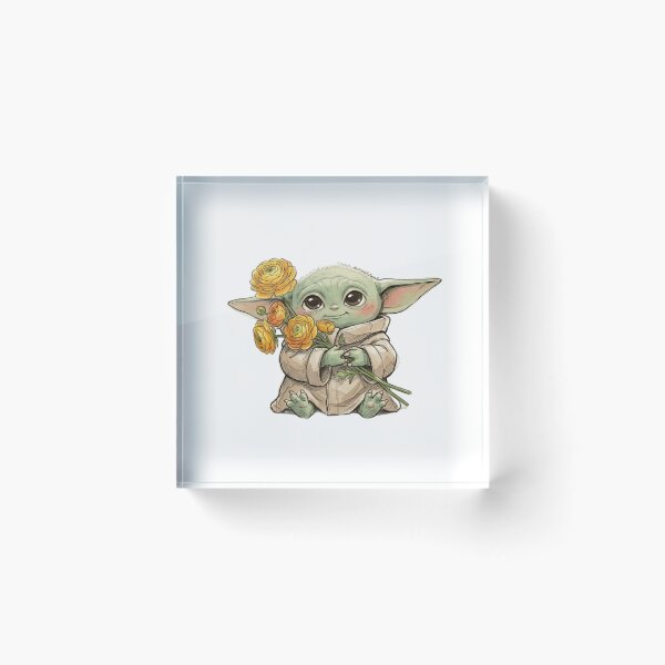 Item preview, BABY YODA WITH RANUNCULUS FLOWER CUTE GROGU FLORAL AESTHETIC designed and sold by LIS AND MELIVERSO.