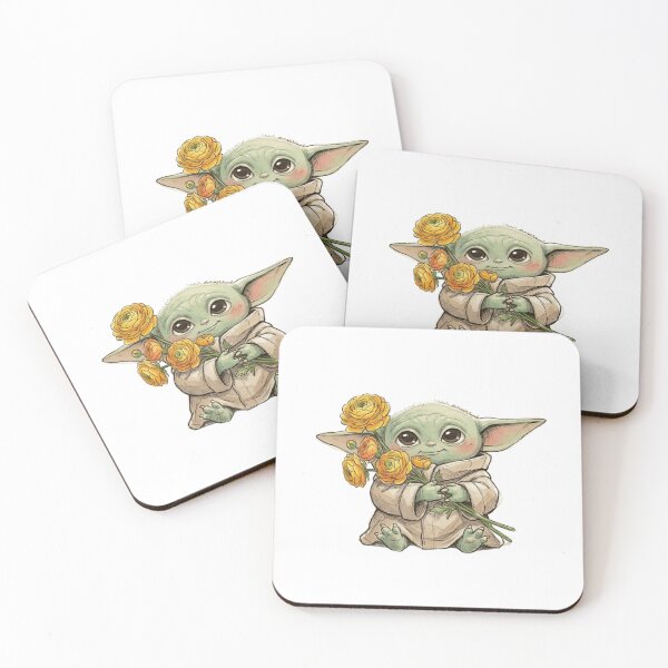 Item preview, BABY YODA WITH RANUNCULUS FLOWER CUTE GROGU FLORAL AESTHETIC designed and sold by LIS AND MELIVERSO.