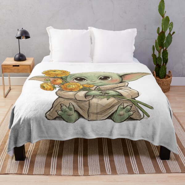 Item preview, BABY YODA WITH RANUNCULUS FLOWER CUTE GROGU FLORAL AESTHETIC designed and sold by LIS AND MELIVERSO.