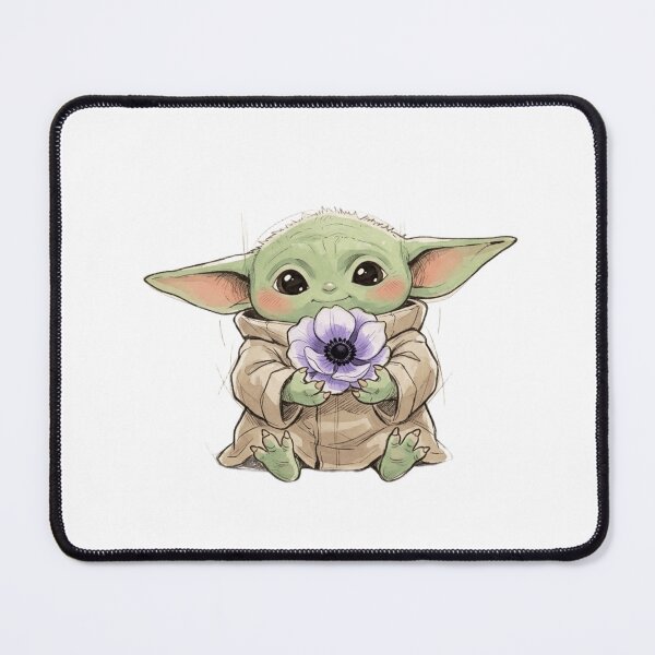 Item preview, BABY YODA WITH ANEMONE FLOWER CUTE GROGU FLORAL AESTHETIC designed and sold by LIS AND MELIVERSO.