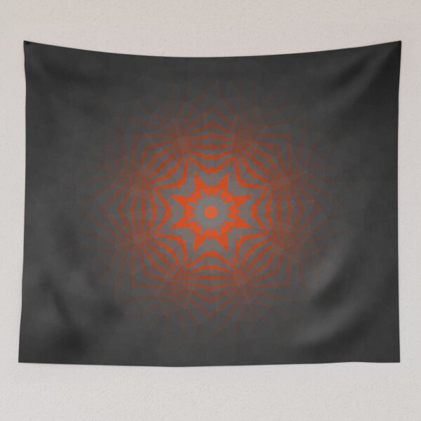 Item preview, Radiant Orange Star Mandala designed and sold by IntelliMindDesigns.