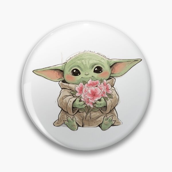 Item preview, BABY YODA WITH AZALEA FLOWER CUTE GROGU FLORAL AESTHETIC designed and sold by LIS AND MELIVERSO.