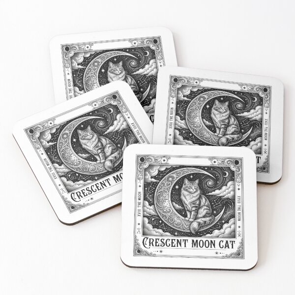 Item preview, Tarot Card Crescent Moon And Cat designed and sold by Blok45.