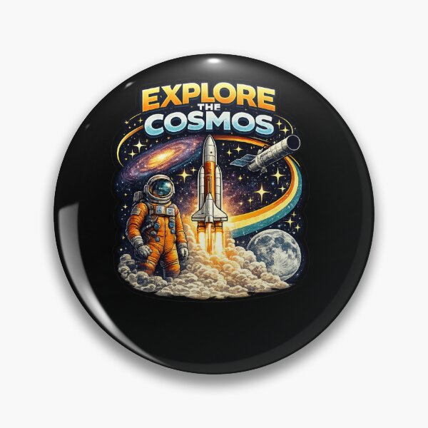 Item preview, Explore The Cosmos Space Astronaut Rocket Galaxy Retro Vintage Style designed and sold by Artbysarmina.