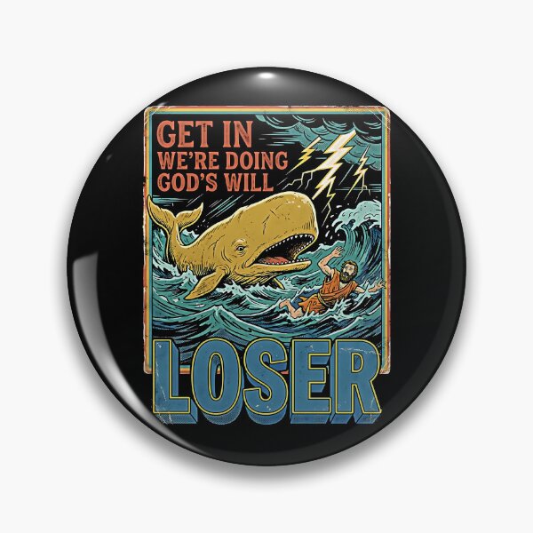 Item preview, Get In Loser We're Doing God's Will Funny Golden Whale Storm Ocean Retro designed and sold by graphixpolash.