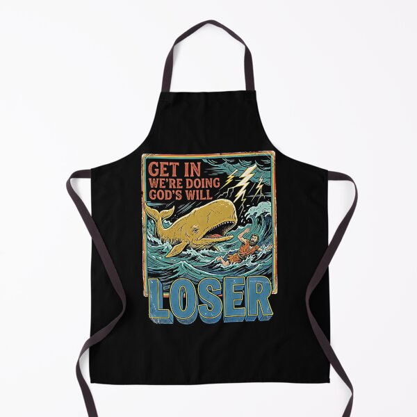 Item preview, Get In Loser We're Doing God's Will Funny Golden Whale Storm Ocean Retro designed and sold by graphixpolash.