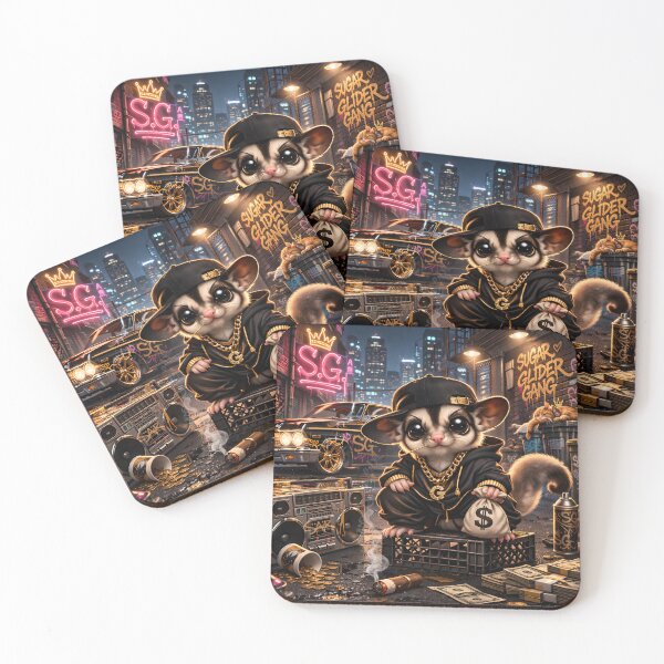 Item preview, Sugar Glider Gang - Cute Street Boss with Cash designed and sold by OneStepFromArt.