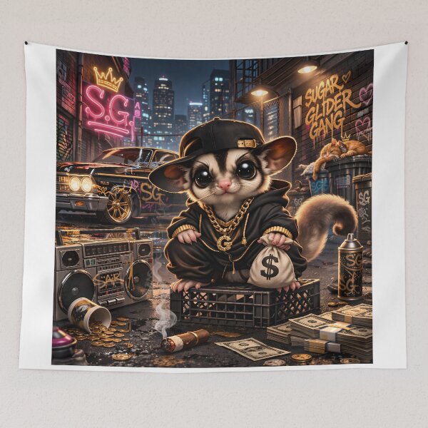 Item preview, Sugar Glider Gang - Cute Street Boss with Cash designed and sold by OneStepFromArt.
