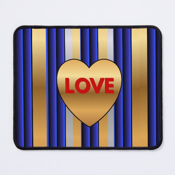 Item preview, Elegant Blue and Gold Ribbed Glass Love Design designed and sold by BELLZINHO - ARTES.