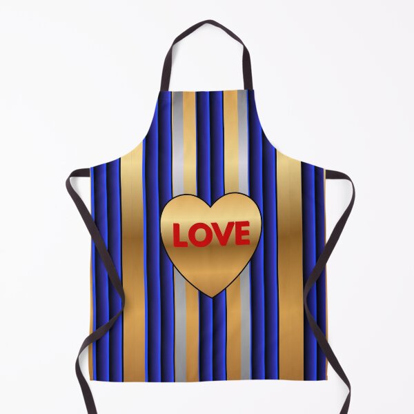 Item preview, Elegant Blue and Gold Ribbed Glass Love Design designed and sold by BELLZINHO - ARTES.