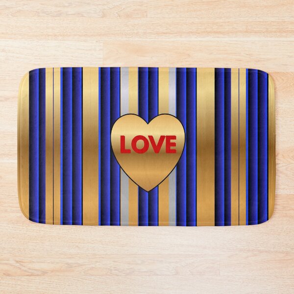 Item preview, Elegant Blue and Gold Ribbed Glass Love Design designed and sold by BELLZINHO - ARTES.