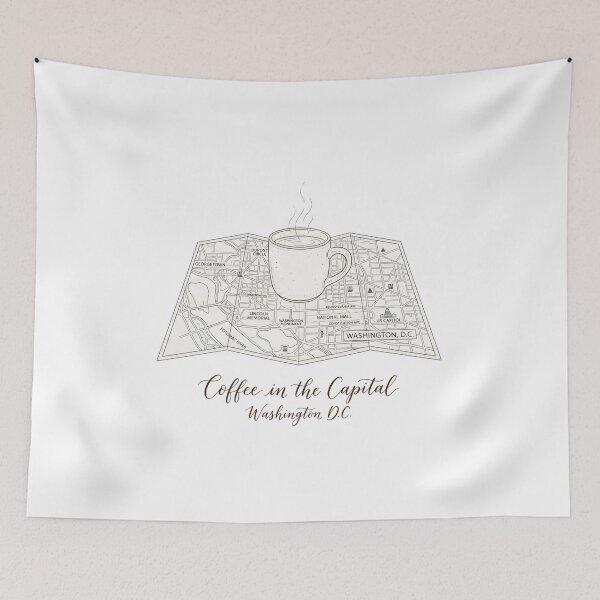 Item preview, Coffee In The Capital Washington DC City Map designed and sold by Fenay Designs.