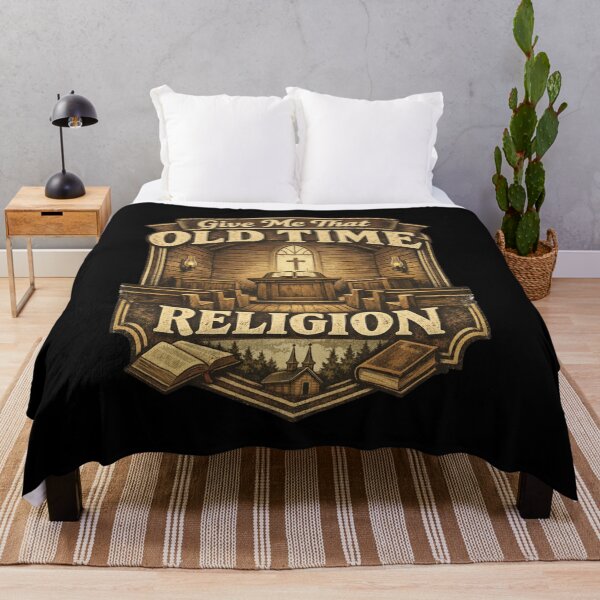 Item preview, Give Me That Old Time Religion Vintage Church Badge Design designed and sold by LanternForge.