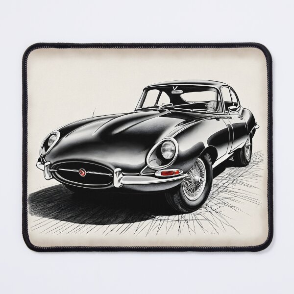 Item preview, Jaguar E-Type Classic Car Ink Illustration designed and sold by rgagliardi2017.