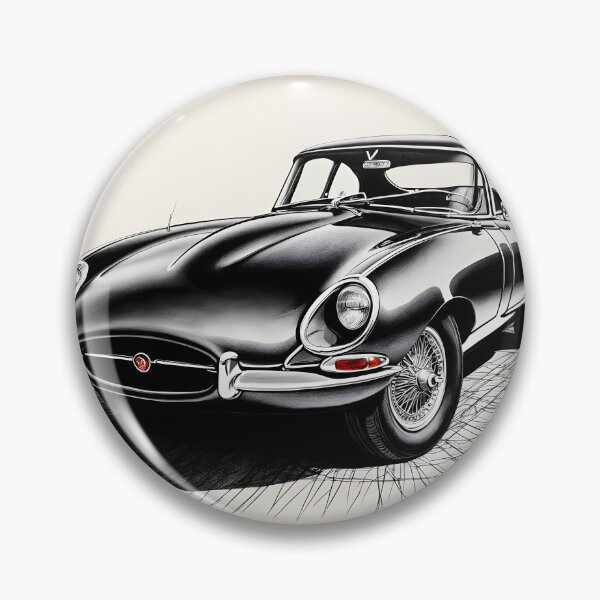 Item preview, Jaguar E-Type Classic Car Ink Illustration designed and sold by rgagliardi2017.