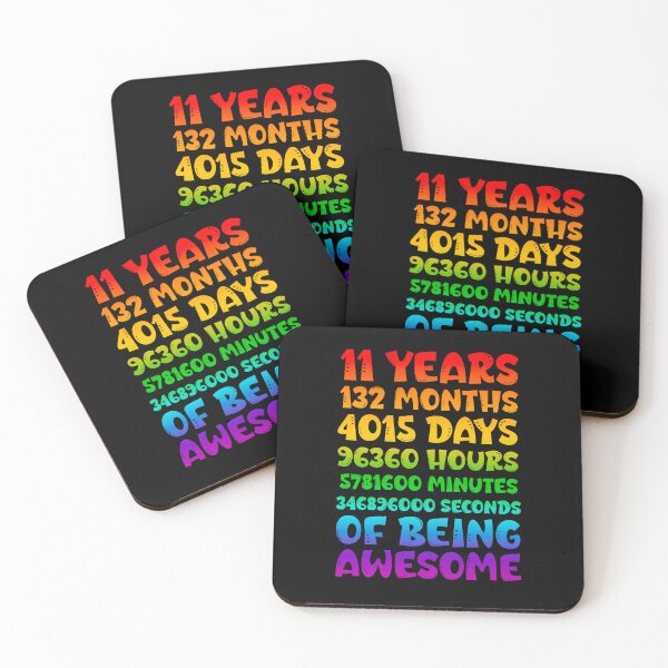 Item preview, Fun 11th Birthday Gift - 11 Years 132 Months 4015 Days – Kids Birthday Design designed and sold by Sun Sand & Sea Art.