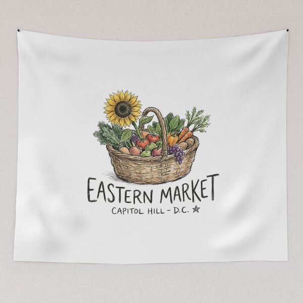 Artikelvorschau, Eastern Market Capitol Hill DC Frischwarenkorb entworfen und verkauft von Fenay Designs.