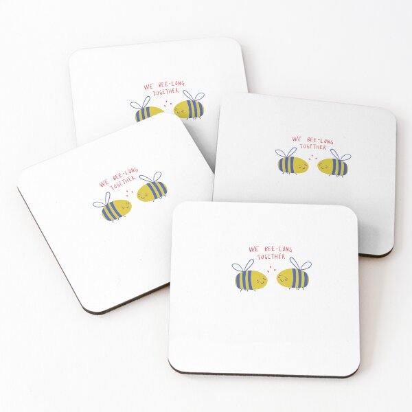 Item preview, Cute Kawaii Bees We Bee-Long Together Pun Art designed and sold by meri3465.