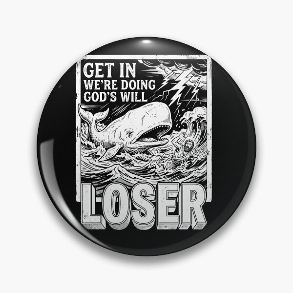 Item preview, Get In Loser We're Doing God's Will Funny Black White Whale Storm Retro designed and sold by graphixpolash.