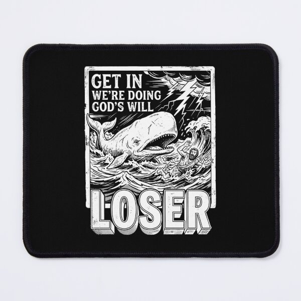 Item preview, Get In Loser We're Doing God's Will Funny Black White Whale Storm Retro designed and sold by graphixpolash.