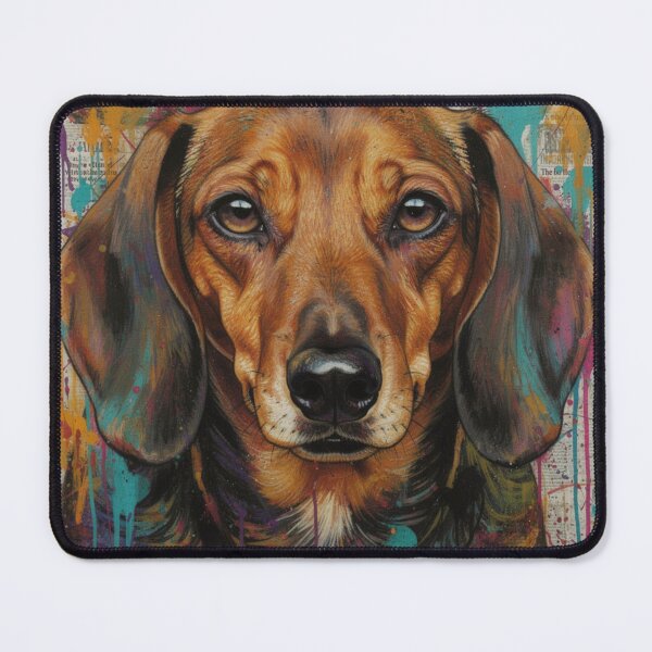 Item preview, Dachshund Dog Portrait - Vibrant Street Art Style Digital Artwork designed and sold by Stick-Shop9.