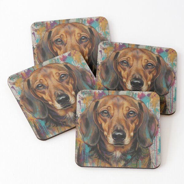 Item preview, Dachshund Dog Portrait - Vibrant Street Art Style Digital Artwork  designed and sold by Stick-Shop9.