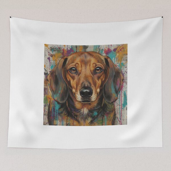 Item preview, Dachshund Dog Portrait - Vibrant Street Art Style Digital Artwork  designed and sold by Stick-Shop9.