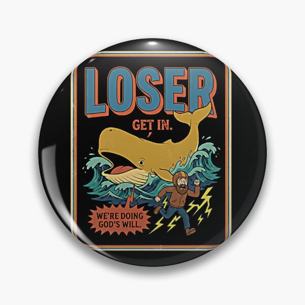 Item preview, Loser Get In We're Doing God's Will Funny Cartoon Whale Lightning Retro designed and sold by graphixpolash.