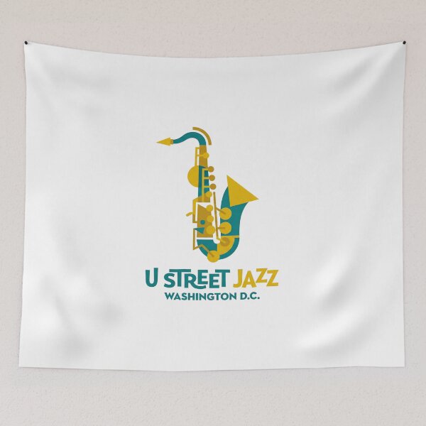 Item preview, U Street Jazz Washington DC Geometric Saxophone designed and sold by Fenay Designs.
