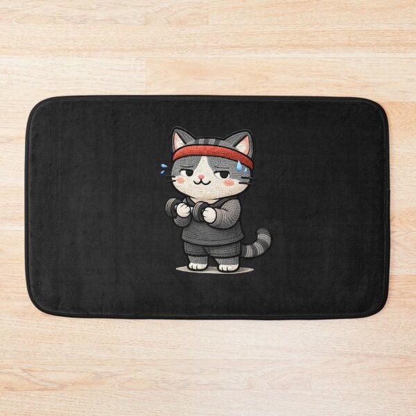 Item preview, Gym Starter Cat Funny Fitness Aesthetic | Cute Kawaii Animal Embroidery Style designed and sold by ColorSplash123.
