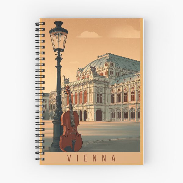 Item preview, Vienna Vintage Travel Poster – State Opera & Violin Art Deco Print designed and sold by BestVarieties.