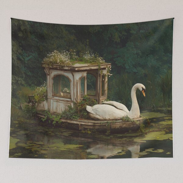 Item preview, Abandoned Swan Boat – Overgrown Garden Dreamscape designed and sold by Swedeprep.