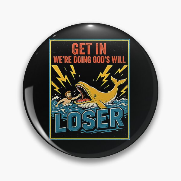 Item preview, Get In Loser We're Doing God's Will Funny Golden Whale Lightning Bolt Retro  designed and sold by graphixpolash.