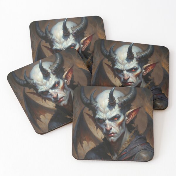 Item preview, Horned Devil Portrait with Bat Wings designed and sold by DarkHolyQueen.