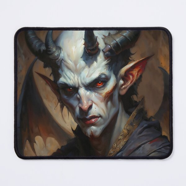 Item preview, Horned Devil Portrait with Bat Wings designed and sold by DarkHolyQueen.