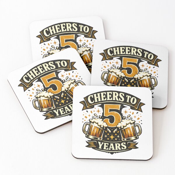 Item preview, Cheers to 5 Years – Funny 5th Birthday / Anniversary Celebration Design designed and sold by rushaib.