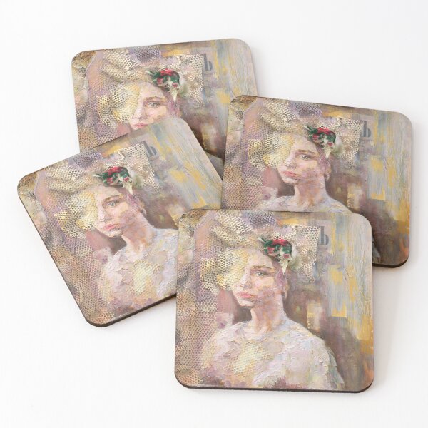 Item preview, Retrato texturizado de una chica de Kyiv en técnica mixta. designed and sold by Dariia Zhyrova.