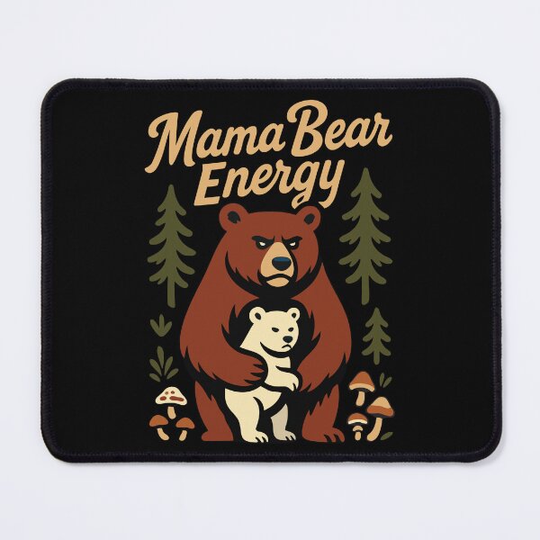 Item preview, Mama Bear Energy - Fierce Mother Bear Protecting Cub Nature Illustration designed and sold by OuSfian1.