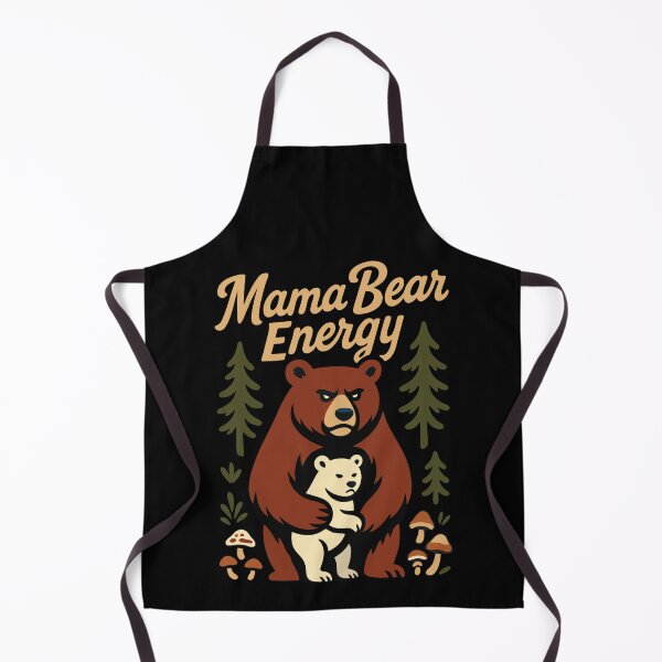 Item preview, Mama Bear Energy - Fierce Mother Bear Protecting Cub Nature Illustration designed and sold by OuSfian1.