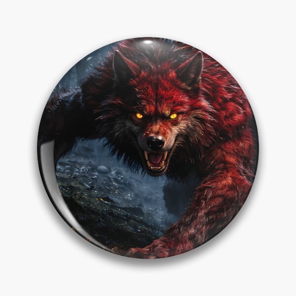 Artikelvorschau, Roter Werwolf, Dunkler Wald, Horror, Fantasy-Kunst entworfen und verkauft von KnitOfShadoF.