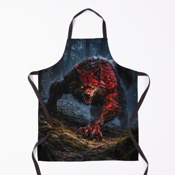 Artikelvorschau, Roter Werwolf, Dunkler Wald, Horror, Fantasy-Kunst entworfen und verkauft von KnitOfShadoF.