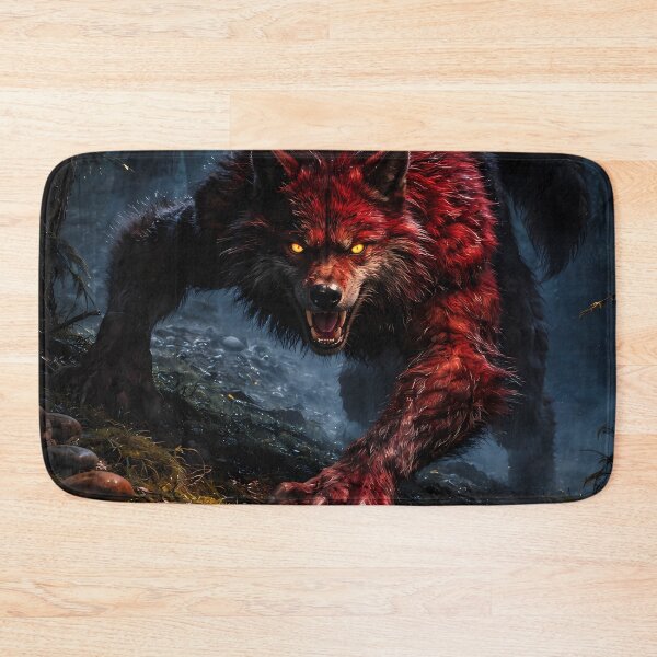 Artikelvorschau, Roter Werwolf, Dunkler Wald, Horror, Fantasy-Kunst entworfen und verkauft von KnitOfShadoF.