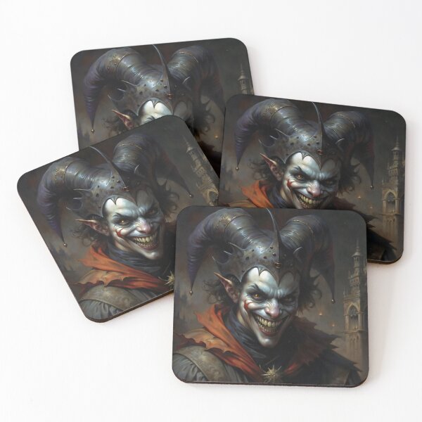 Item preview, Evil King’s Jester Portrait with Horned Cap designed and sold by DarkHolyQueen.