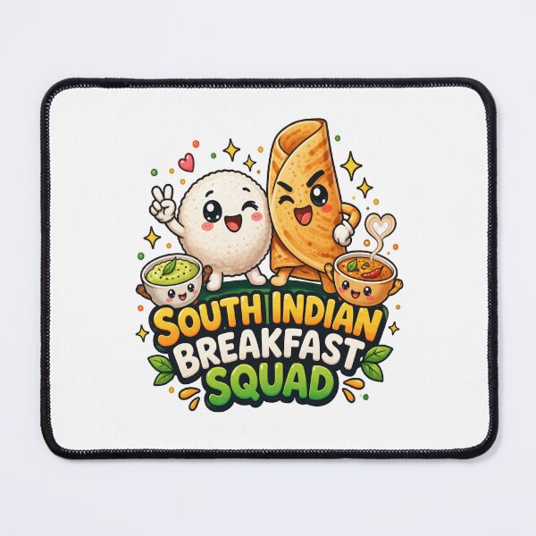 Item preview, South Indian Breakfast Squad– Cute Idli Dosa Cartoon Food Design | Indian Food Lover Graphic designed and sold by Globalcitytees.