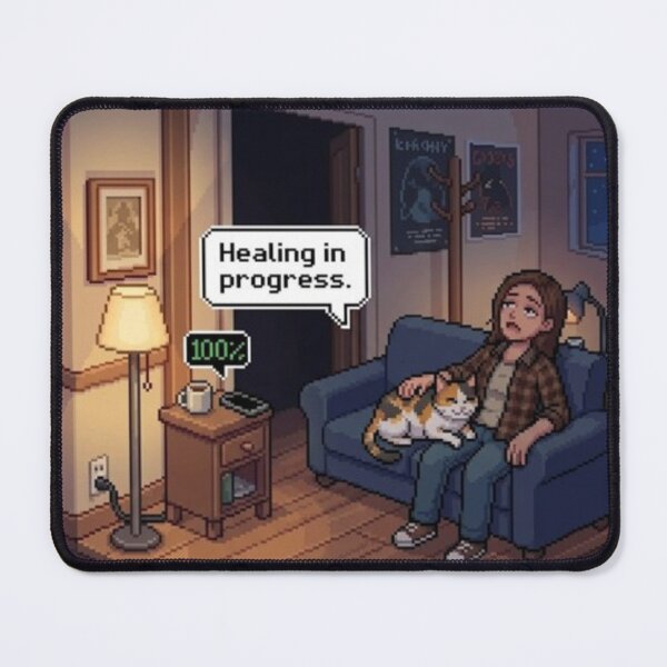Item preview, Mother’s Day Comfort Cat – Cute Pixel Art Cat Love Moment designed and sold by PawMic.