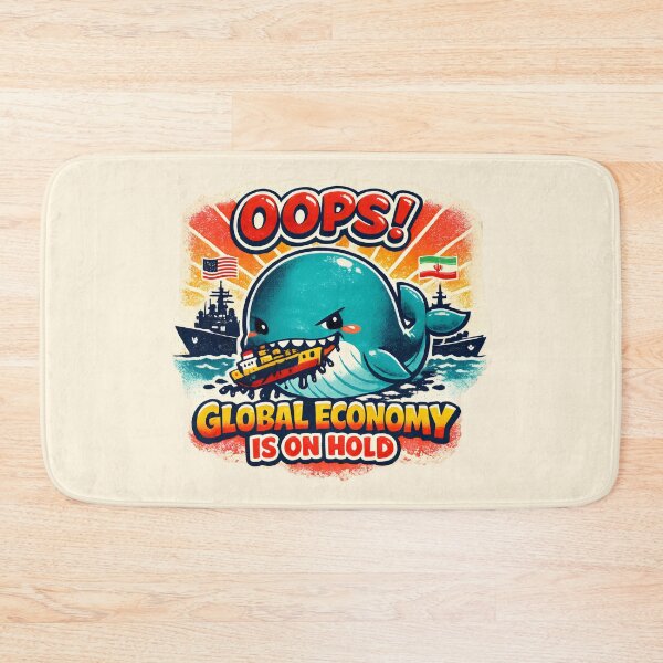 Item preview, Global Economy On Hold International Relations Satirical Cartoon designed and sold by SplashTastic.