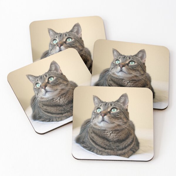 Item preview, Portrait of tabby cat with green eyes designed and sold by jodi payne.