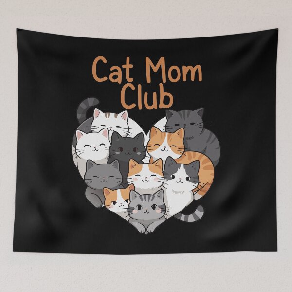 Item preview, Cat Mom Club - Cute Multi-Cat Heart Illustration for Proud Cat Ladies designed and sold by OuSfian1.
